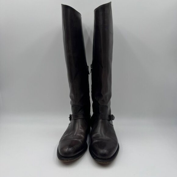 Frye Phillip Tall Riding Boots Brown Leather Harness Womens Size 8M Style 77574 - Picture 5 of 7